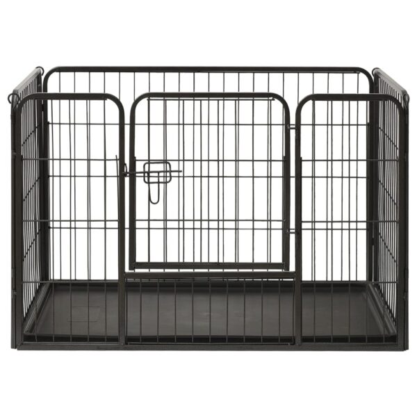 vidaXL Puppy Playpen Steel 36"x23.2"x24" - Image 2