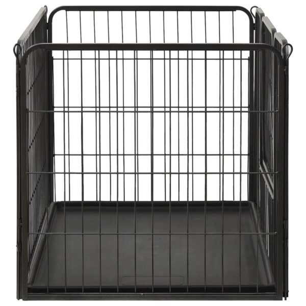 vidaXL Puppy Playpen Steel 36"x23.2"x24" - Image 4