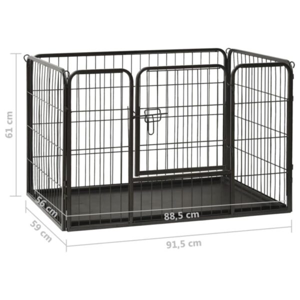 vidaXL Puppy Playpen Steel 36"x23.2"x24" - Image 8