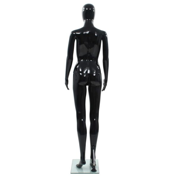 vidaXL Full Body Female Mannequin with Glass Base Glossy Black 68.9" - Image 4