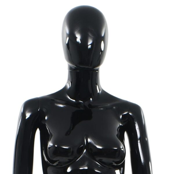 vidaXL Full Body Female Mannequin with Glass Base Glossy Black 68.9" - Image 7