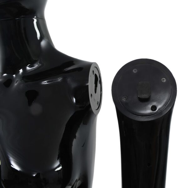 vidaXL Full Body Female Mannequin with Glass Base Glossy Black 68.9" - Image 9