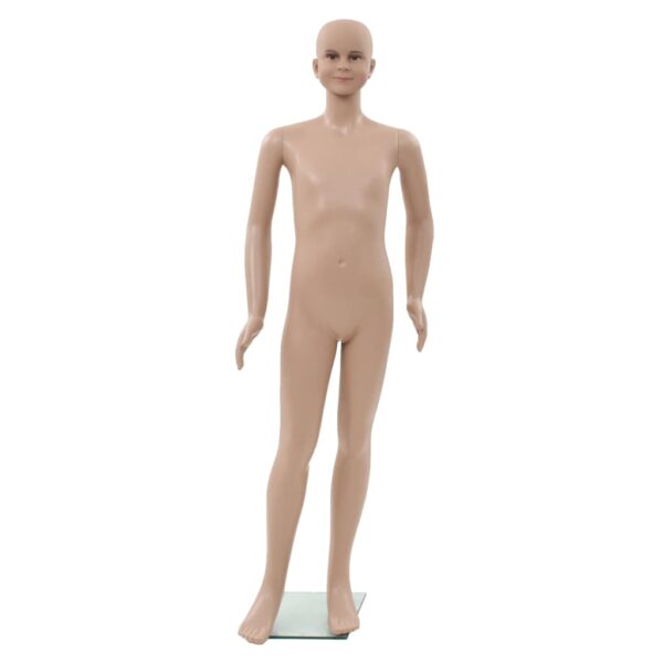 vidaXL Full Body Child Mannequin with Glass Base Beige 55.1" - Image 2