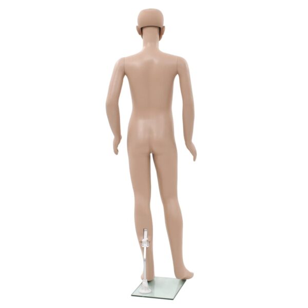 vidaXL Full Body Child Mannequin with Glass Base Beige 55.1" - Image 4