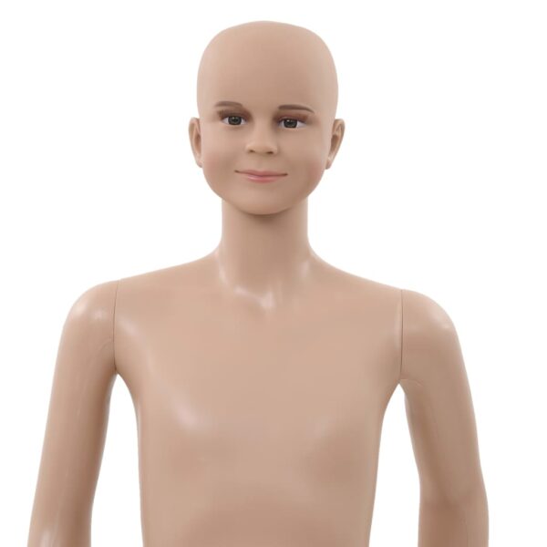 vidaXL Full Body Child Mannequin with Glass Base Beige 55.1" - Image 7