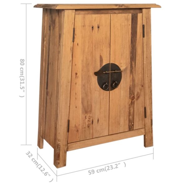 vidaXL Bathroom Side Cabinet Solid Pinewood 23.2"x12.6"x31.5" - Image 9