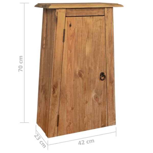 vidaXL Bathroom Wall Cabinet Solid Pinewood 16.5"x9.1"x27.6" - Image 9