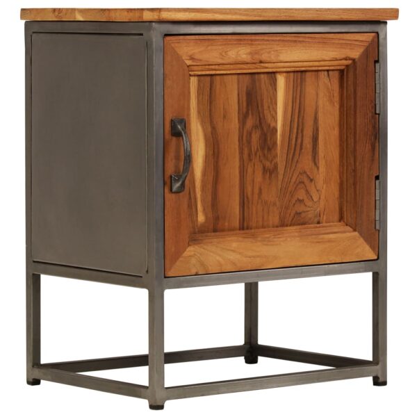 vidaXL Bedside Cabinet Recycled Teak and Steel 15.7"x11.8"x19.7"