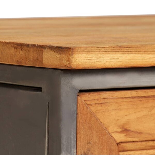 vidaXL Bedside Cabinet Recycled Teak and Steel 15.7"x11.8"x19.7" - Image 6