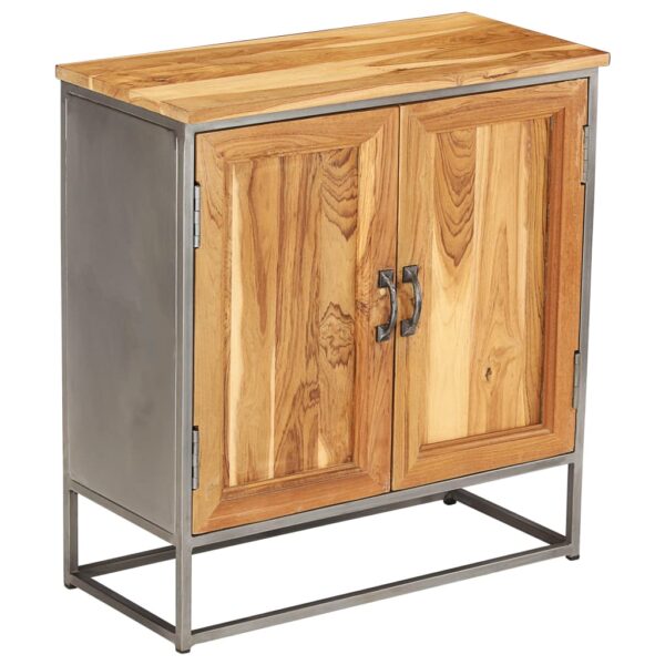 vidaXL Sideboard Recycled Teak and Steel 25.6"x11.8"x27.6" - Image 11