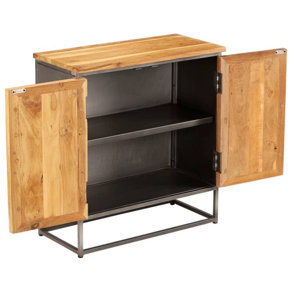 vidaXL Sideboard Recycled Teak and Steel 25.6"x11.8"x27.6" - Image 3