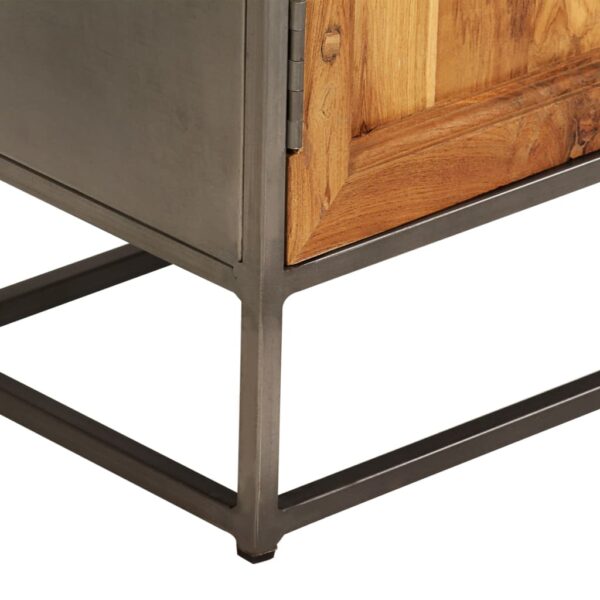 vidaXL Sideboard Recycled Teak and Steel 25.6"x11.8"x27.6" - Image 6