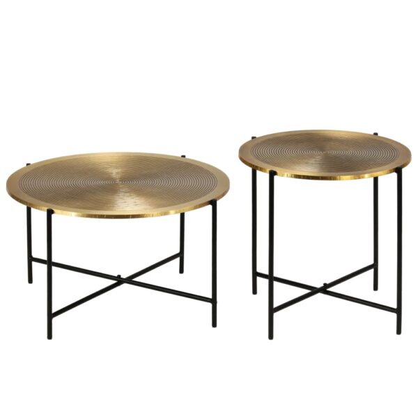 vidaXL Table Set 2 Pieces Brass-covered MDF - Image 8