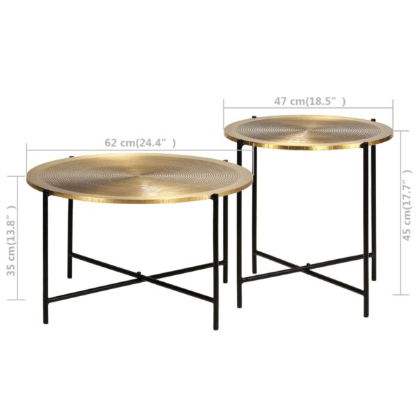 vidaXL Table Set 2 Pieces Brass-covered MDF - Image 9