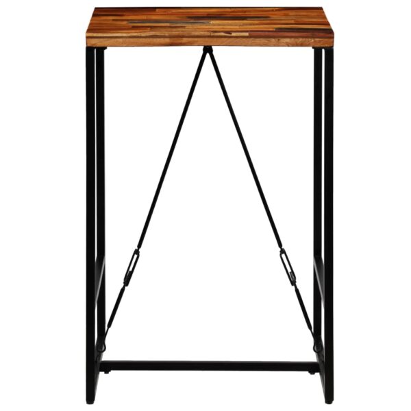 vidaXL Bar Table Solid Reclaimed Wood 27.6"x27.6"x41.7" - Image 3