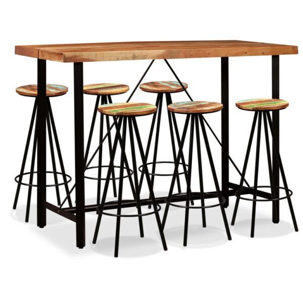 vidaXL Bar Set 7 Pieces Solid Acacia and Reclaimed Wood