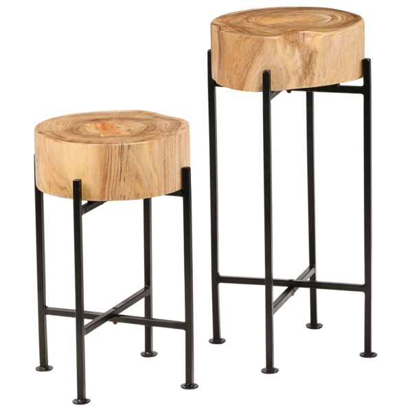 vidaXL Side Table Set 2 Pieces Solid Acacia Wood