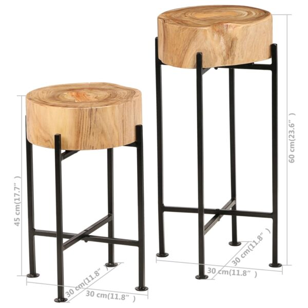 vidaXL Side Table Set 2 Pieces Solid Acacia Wood - Image 12