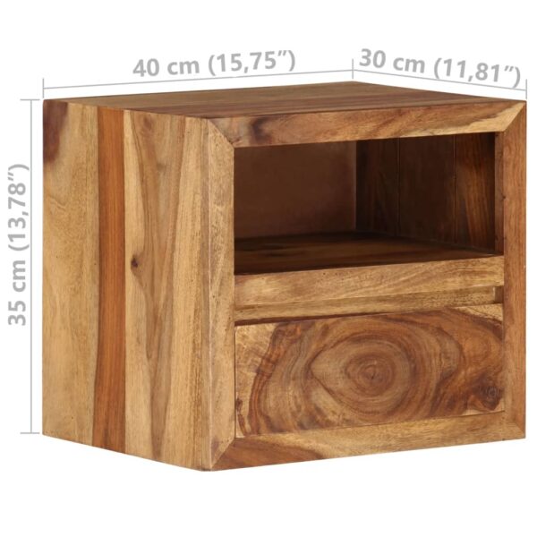 vidaXL Bedside Table Solid Sheesham Wood 15.7"x11.8"x13.8" - Image 10