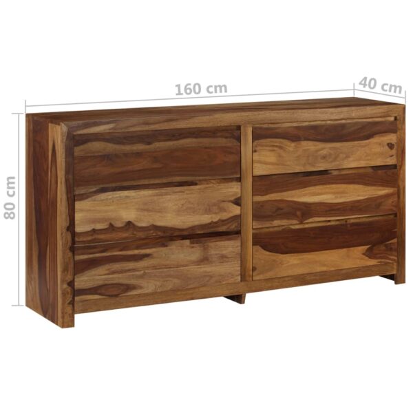 vidaXL Drawer Cabinet Solid Sheesham Wood 63"x15.7"x31.5" - Image 11