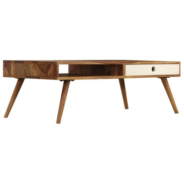 vidaXL Coffee Table 43.3"x19.7"x13.8" Solid Sheesham wood - Image 2