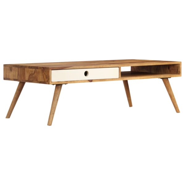 vidaXL Coffee Table 43.3"x19.7"x13.8" Solid Sheesham wood - Image 12