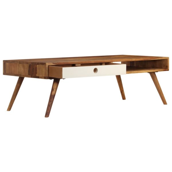 vidaXL Coffee Table 43.3"x19.7"x13.8" Solid Sheesham wood - Image 5