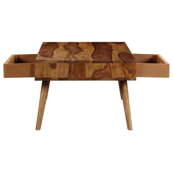 vidaXL Coffee Table 43.3"x19.7"x13.8" Solid Sheesham wood - Image 6