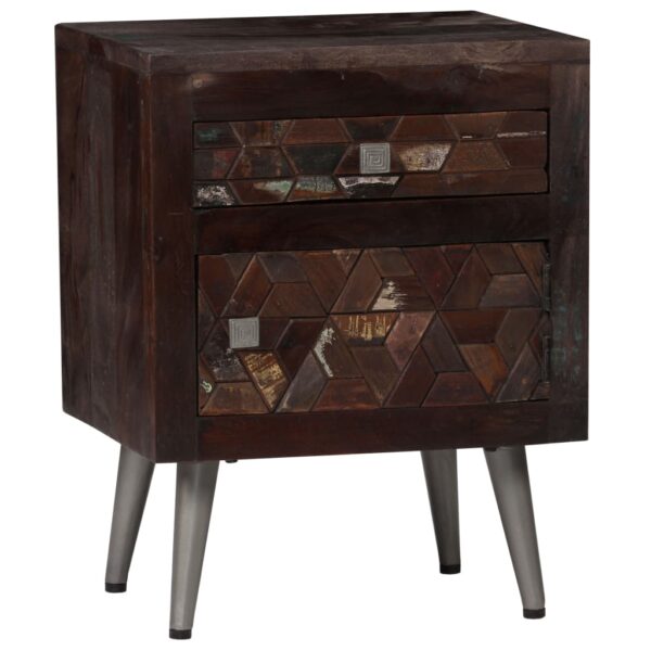 vidaXL Bedside Cabinet Solid Reclaimed Wood 15.7"x11.8"x19.6" - Image 11