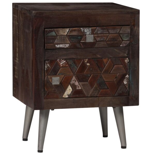 vidaXL Bedside Cabinet Solid Reclaimed Wood 15.7"x11.8"x19.6" - Image 12