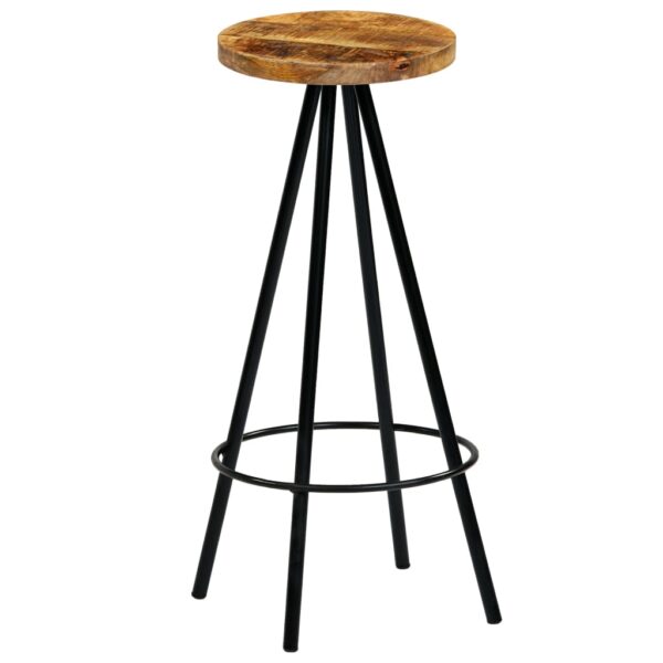 vidaXL Bar Stools 2 pcs Solid Mango Wood - Image 2