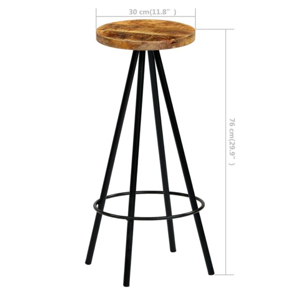 vidaXL Bar Stools 2 pcs Solid Mango Wood - Image 12