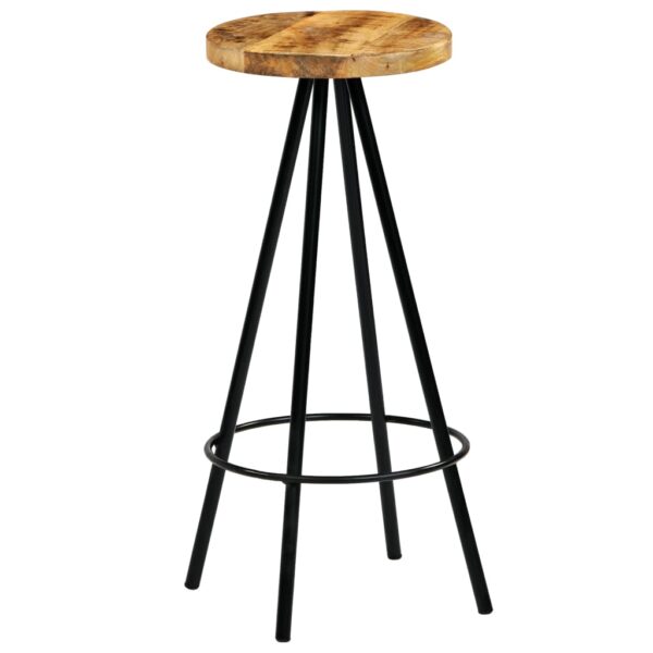 vidaXL Bar Stools 2 pcs Solid Mango Wood - Image 4