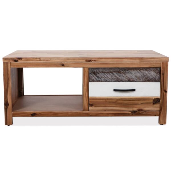 vidaXL Coffee Table Solid Acacia Wood 35.4"x19.7"x14.8" - Image 2