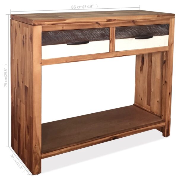 vidaXL Console Table Solid Acacia Wood 33.9"x11.8"x29.5" - Image 7