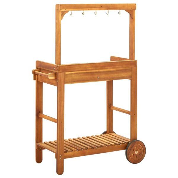 vidaXL Garden Kitchen Trolley Solid Acacia Wood 36.2"x17.1"x55.7" - Image 5