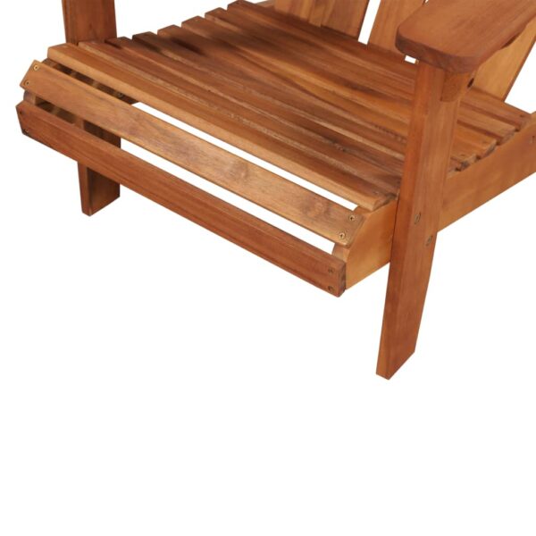 vidaXL Patio Adirondack Chair with Footrest Solid Acacia Wood - Image 5