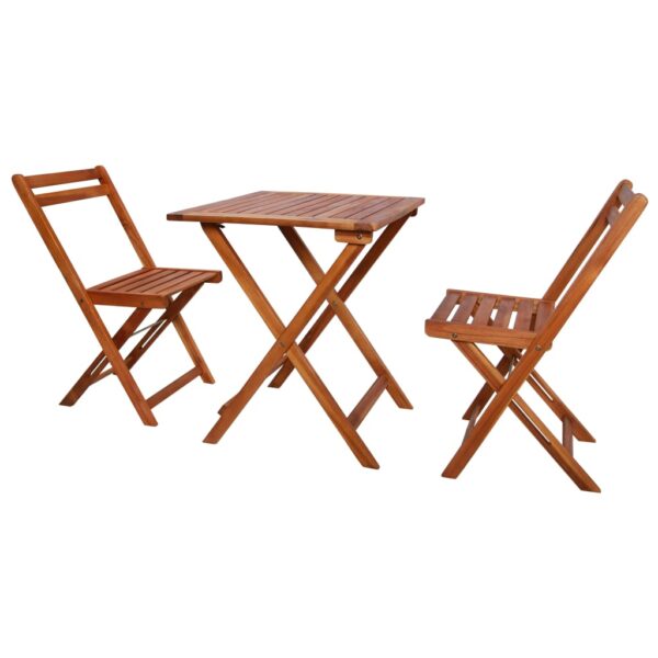 vidaXL 3 Piece Folding Bistro Set Solid Acacia Wood