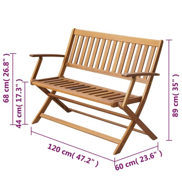 vidaXL Patio Bench 47.2" Solid Acacia Wood - Image 4