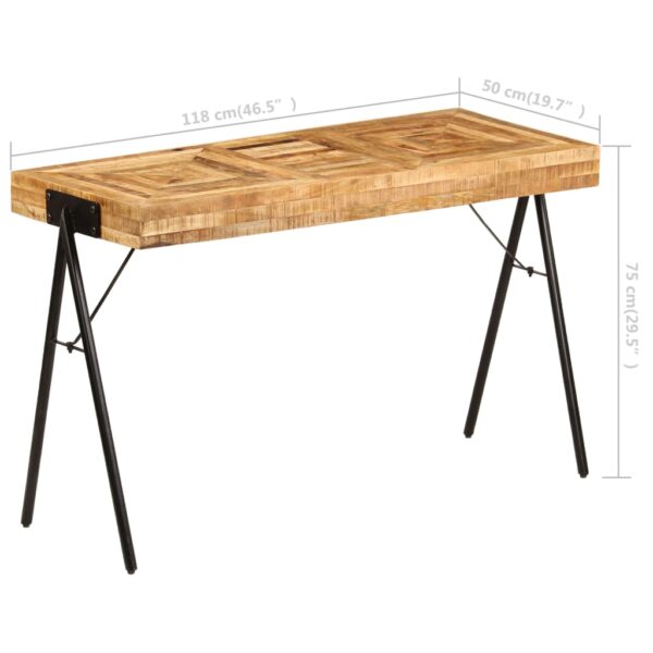 vidaXL Writing Table Solid Mango Wood 46.5"x19.7"x29.5" - Image 8