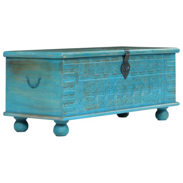 vidaXL Storage Chest Solid Mango Wood Blue 39.4"x15.7"x16.1"