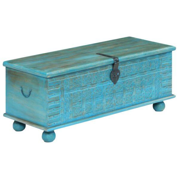 vidaXL Storage Chest Solid Mango Wood Blue 39.4"x15.7"x16.1" - Image 11