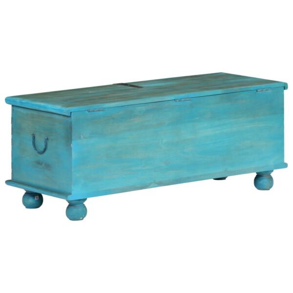 vidaXL Storage Chest Solid Mango Wood Blue 39.4"x15.7"x16.1" - Image 5