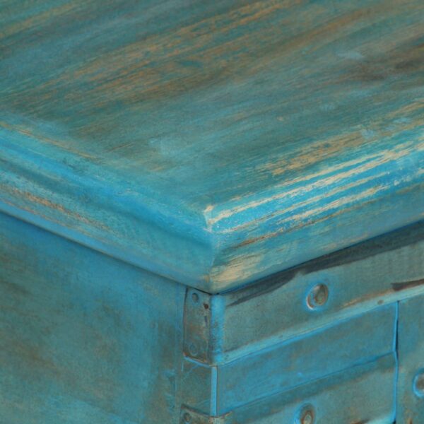 vidaXL Storage Chest Solid Mango Wood Blue 39.4"x15.7"x16.1" - Image 7