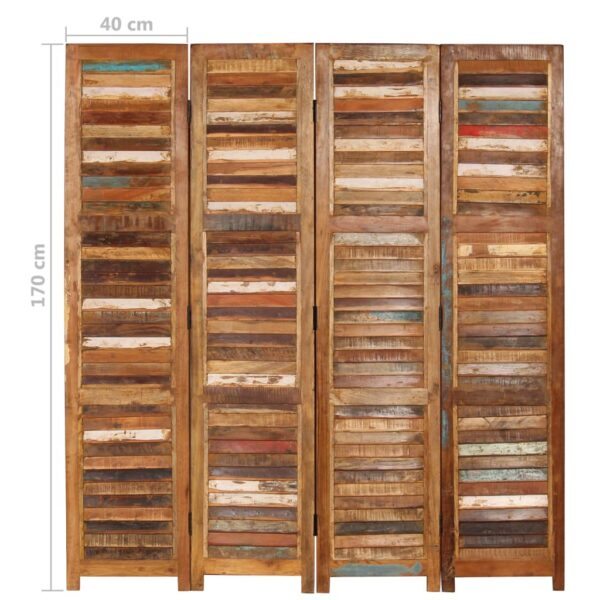 vidaXL Room Divider Solid Reclaimed Wood 66.9" - Image 9