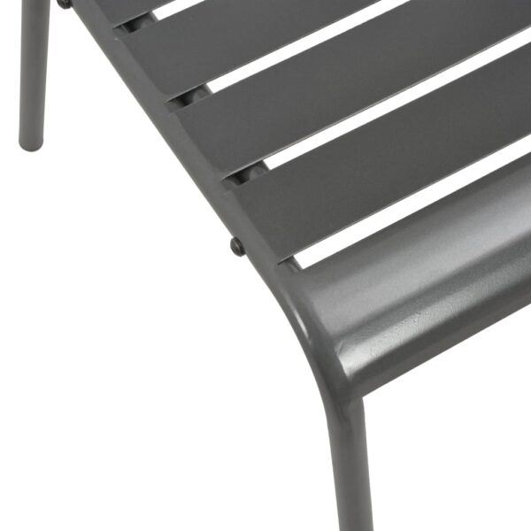 vidaXL Stackable Patio Chairs 2 pcs Steel Gray - Image 6