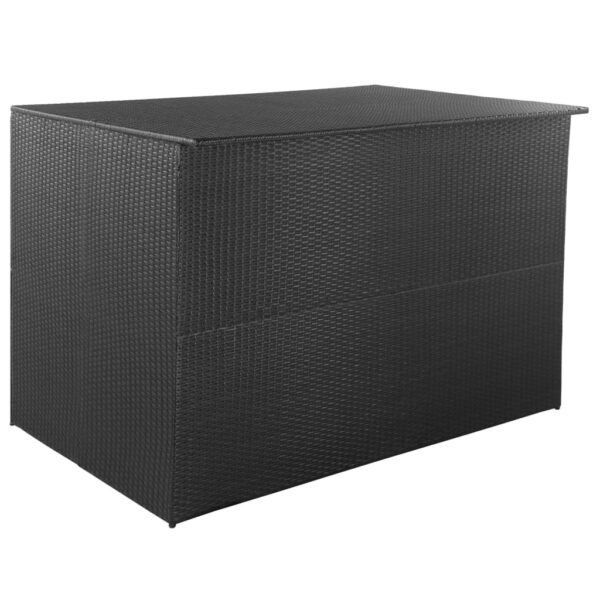 vidaXL Patio Storage Box Black 59"x39.4"x39.4" Poly Rattan