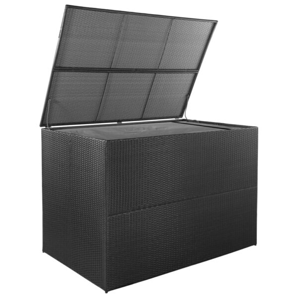 vidaXL Patio Storage Box Black 59"x39.4"x39.4" Poly Rattan - Image 2