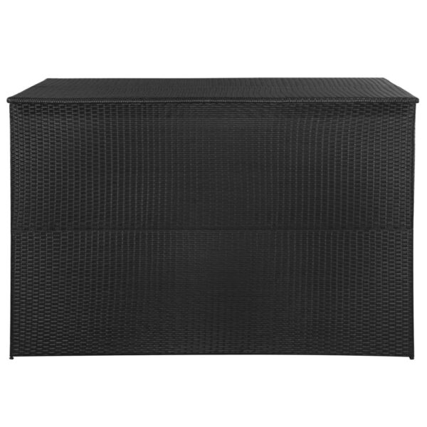 vidaXL Patio Storage Box Black 59"x39.4"x39.4" Poly Rattan - Image 3