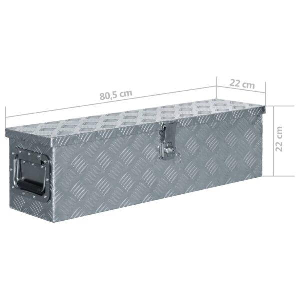 vidaXL Aluminum Box 31.7"x8.7"x8.7" Silver - Image 7